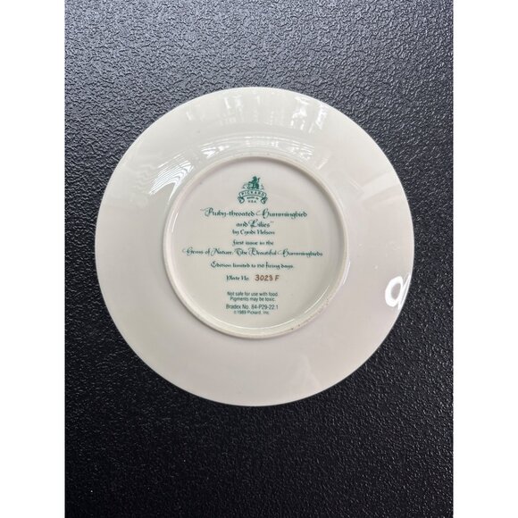 Pickard Collector Plate Ruby-Throated & Hummingbird Lilies by Cyndi Nelson - Picture 3 of 7